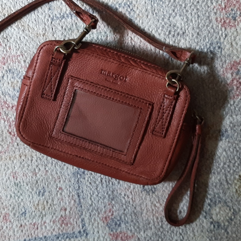 Brown leather Margot New York crossbody and clutch two in one bag - Picture 3 of 7